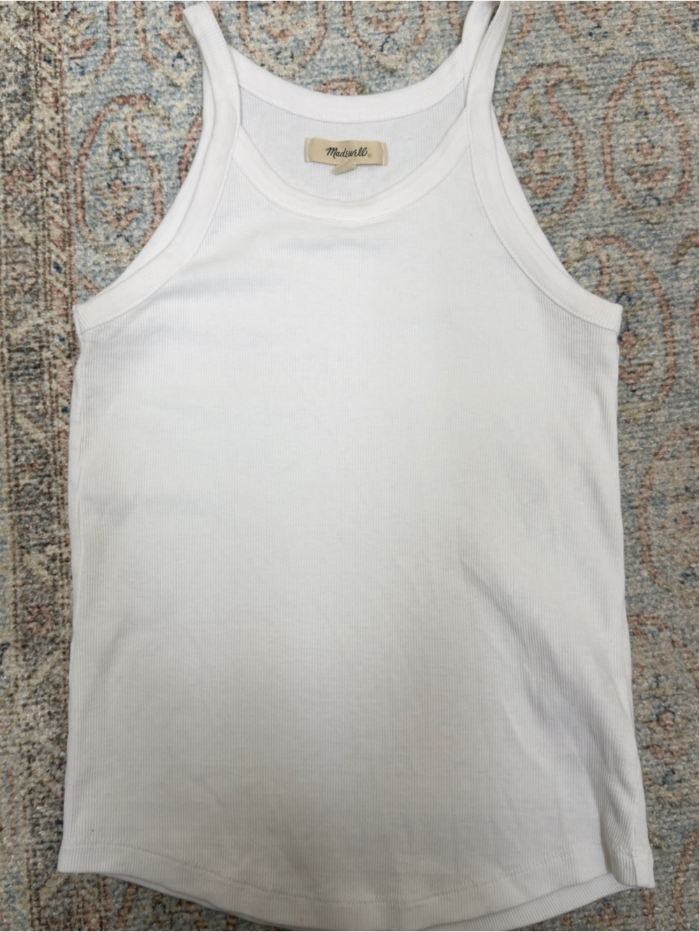 Madewell White Ribbed Tank Top -women’s small